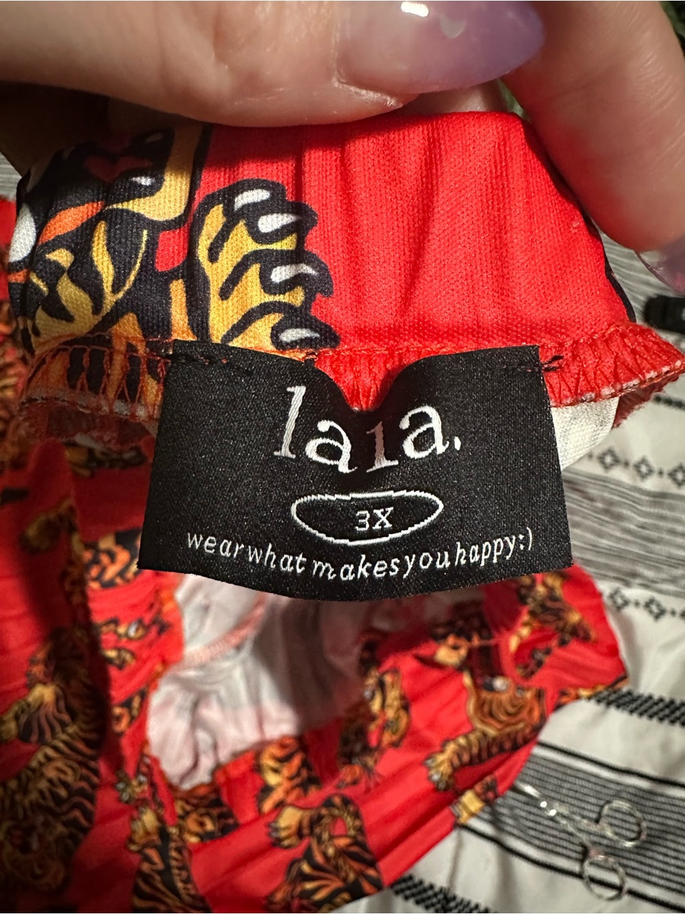 Dressed in LALA Red Pleated Maxi Skirt with Tiger Print - Picture 4 of 7